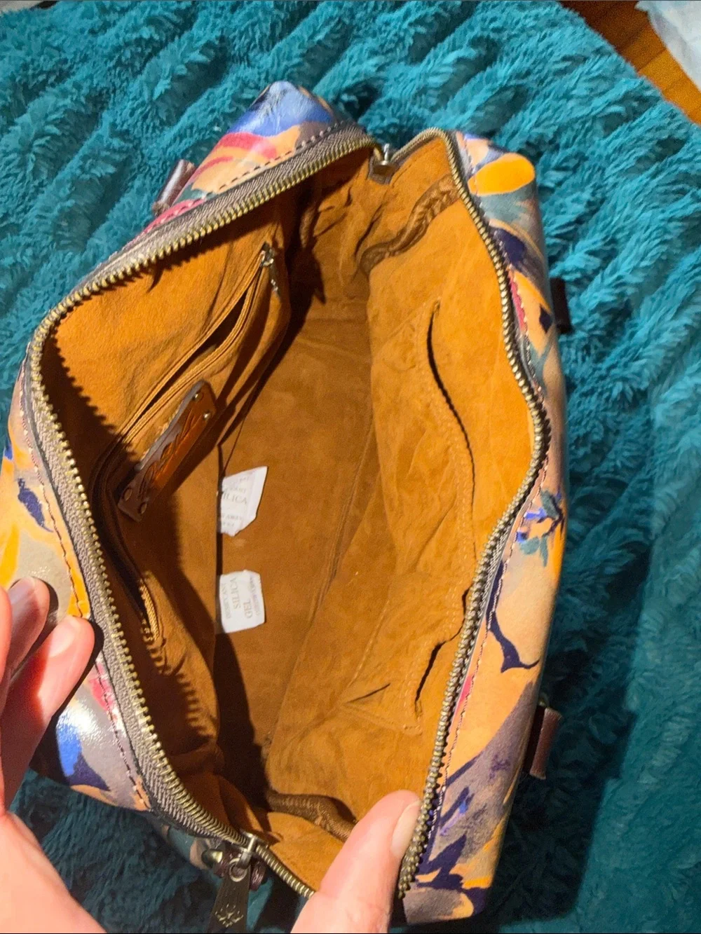 Patricia Nash 15th anniversary Floral Multicolor Tote Bag with Brown Handles